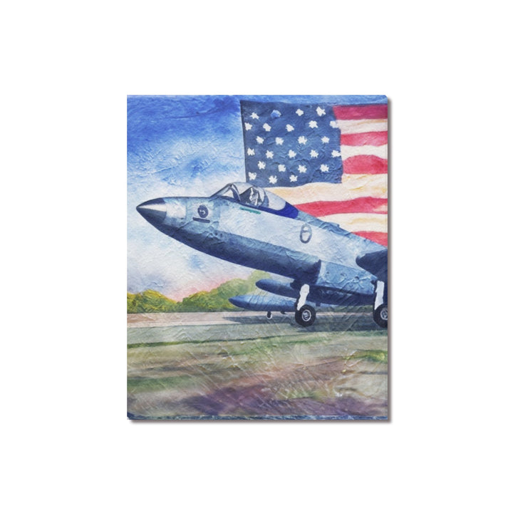 Jet with American Flag Print 16"x20"(Made in USA)