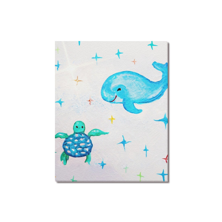 Whale & Turtle Canvas Print 16"x20"(Made in USA)