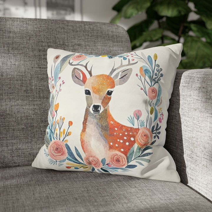 Spun Fabric Deer Pillow Case