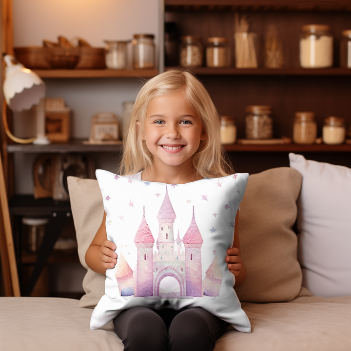 Castle Throw Pillow Cover 18"x 18" (Two Sides)