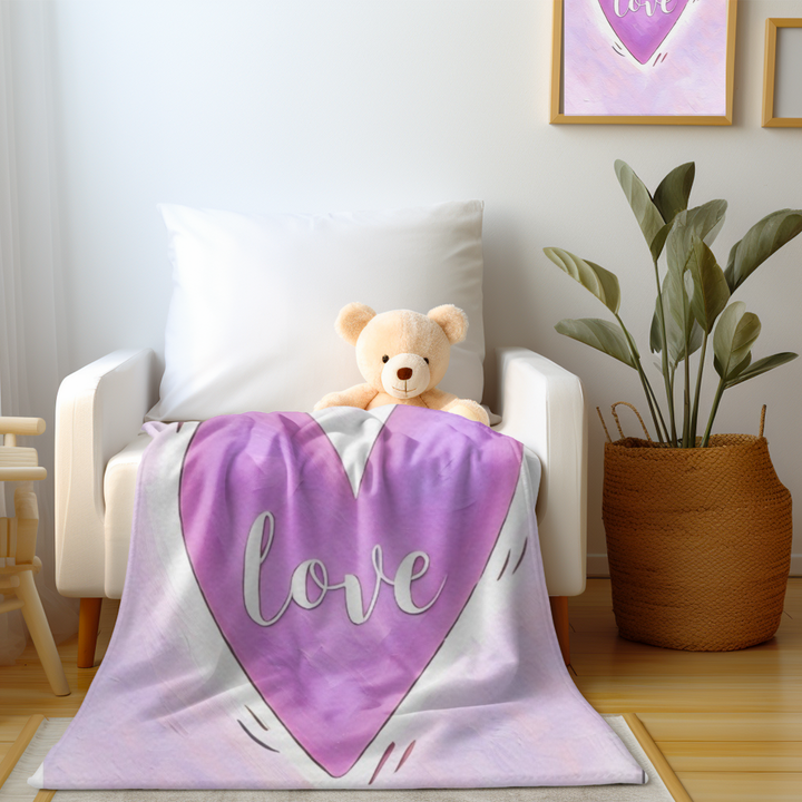 Love Heart Ultra-Soft Micro Fleece Blanket 32"x48"