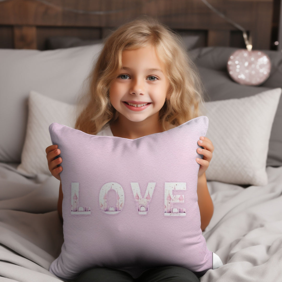 Castle Throw Pillow Cover 18"x 18" (Two Sides)