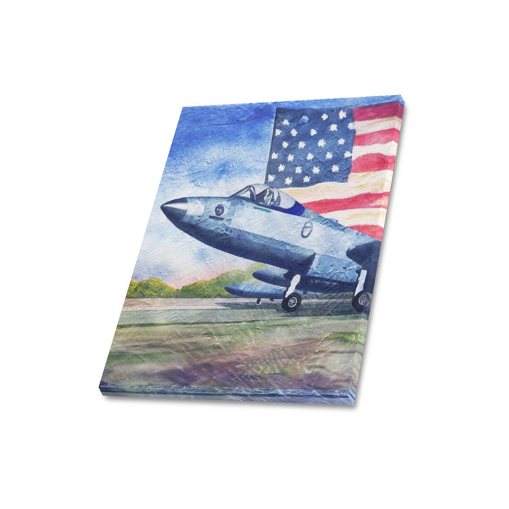 Jet with American Flag Print 16"x20"(Made in USA)