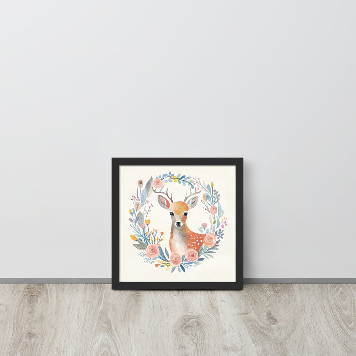 Deer with Flowers with framed